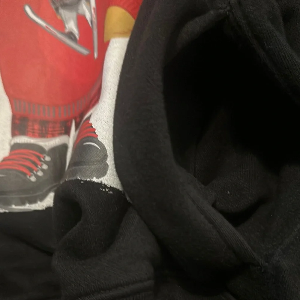 Polo Black boys Hoodie with Bear and Skis